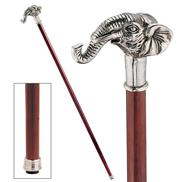 Design Toscano The Padrone Collection: Elephant Pewter Walking Stick PA9099